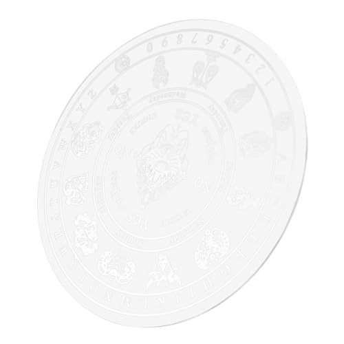 Kisangel Geschnitzte Muster -Ornamente bastelset Hexen-Wahrsagetafel aus Acryl Weissagungsmeditationshandwerk Pendel-Acrylplatte Pendel-Alphabettafel Pendel-Brieftafel Weiß von Kisangel
