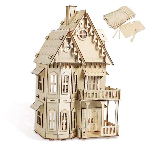 Kisangel Gothic Villa Holzpuzzle Puzzle für DIY Holzmodellbau Exquisite Dekoration Robustes Material für Kreative Bastelprojekte und Kisangel Gothic Villa Holzpuzzle Puzzle für DIY Holzmodellbau Exquisite Dekoration Robustes Material für Kreative Bastelprojekte und von Kisangel