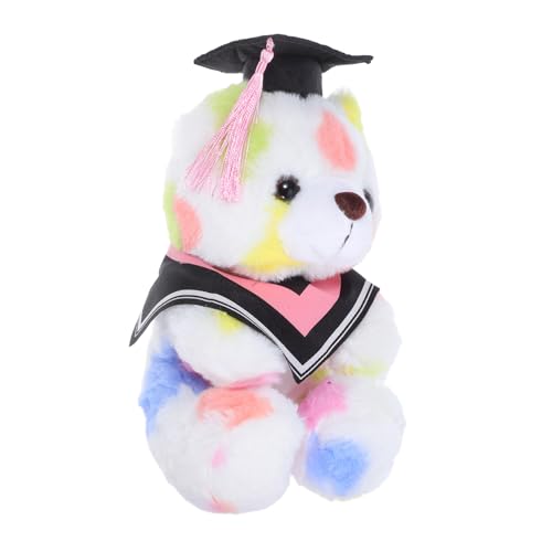 Kisangel Graduationsbär Plüschtier mit Doktorhut Weicher Kuschelteddy für Abschlussfeier Dekoratives Stofftier als Erinnerungsstück für Bachelor Abitur und Bestandene Prüfung von Kisangel