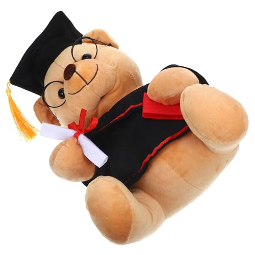 Kisangel Graduierungsplüschbär Weicher Doktorhut Bär aus Plüsch Gemütliches Abschlussgeschenk für Schüler Dekoratives Kuscheltier Stilvolle Erinnerung zum Schulabschluss von Kisangel