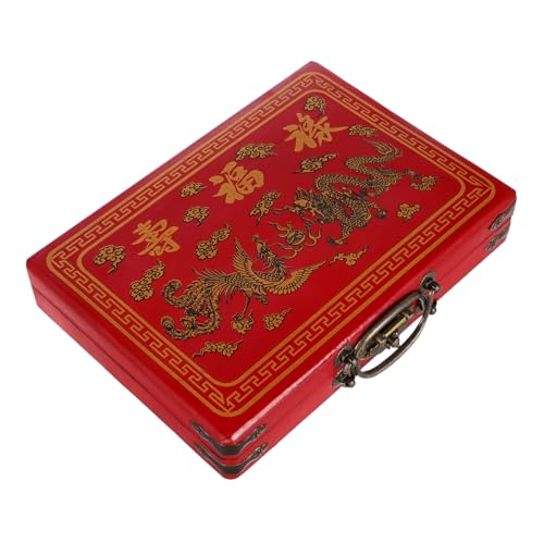 Kisangel Große Mahjong Box mit Griff Vintage Mahjong Aufbewahrungsbox für Haushaltsgebrauch für Reisen und Familienspiele Elegantes Design mit Praktischem Verschluss Kisangel Große Mahjong Box mit Griff Vintage Mahjong Aufbewahrungsbox für Haushaltsgebrauch für Reisen und Familienspiele Elegantes Design mit Praktischem Verschluss von Kisangel