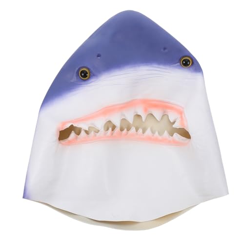 Kisangel Hai-Kopfbedeckung Vollkopfmaske Kostüm Kopfzubehör Hai-Kostümmaske Hai-Kopfmasken Cosplay-Maske Hai-Mundmasken Halloween-Kostüme Halloween-Maskenemulsion von Kisangel