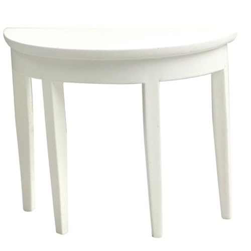 Kisangel Halbkreis Schreibtisch Weiß Mini Haus Möbel Modell Kreatives DIY Puppenhaus Zubehör für Kinderzimmer Dekoration Kisangel Halbkreis Schreibtisch Weiß Mini Haus Möbel Modell Kreatives DIY Puppenhaus Zubehör für Kinderzimmer Dekoration von Kisangel