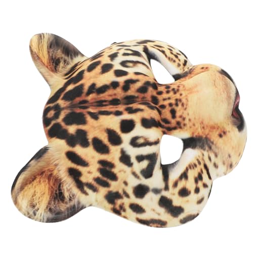 Kisangel Halloween Maske Halbgesicht Leopardenmuster Eva Material Karneval Fasching Cosplay Kostümmaske für Erwachsene Faschingsparty Verkleidung von Kisangel