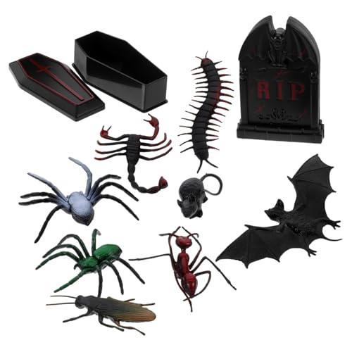 Kisangel Halloween Miniatur Deko mit Mini Sarg Grabstein und Teiligem Halloween Tierfiguren Robuste Kunststofffigur für Gruselige Innen und Außendeko Vielseitig für Puppenhaus Kisangel Halloween Miniatur Deko mit Mini Sarg Grabstein und Teiligem Halloween Tierfiguren Robuste Kunststofffigur für Gruselige Innen und Außendeko Vielseitig für Puppenhaus von Kisangel
