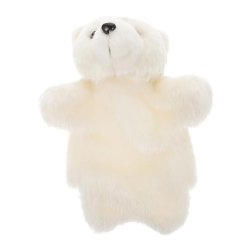Kisangel Handpuppe Eisbär Plüsch Kuscheltier Tierfigur für Storytelling aus Hochwertigem Weichem Material Leicht zu Bedienen für Frühe Sprachförderung und Fantasieentwicklung von Kisangel