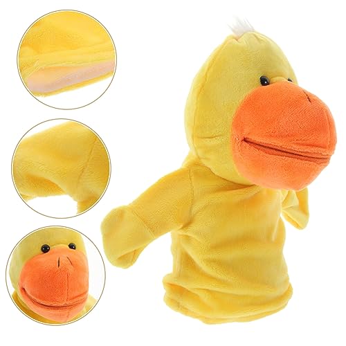 Kisangel Handpuppe Ente Plüsch Kuscheltier Beruhigungsspielzeug Tierförmige Handpuppe Weiches Stofftier Party Dekoration von Kisangel