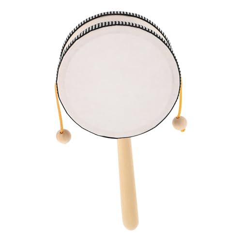 Kisangel Handwellentrommel Handtrommel Kleinkindtrommel Handheld Monkey Schlaginstrument Shaker Musikinstrument Handklatschtrommel Kid Musikinstrument Kindertrommeln Trommelspielzeug Holz von Kisangel