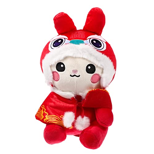 Kisangel Hasenjahr Gefülltes Hasenspielzeug Ausgestopftes Hasenspielzeug Tier Stofftier Kaninchen-Maskottchen- Kaninchenpuppenspielzeug Hasenjahr-Maskottchen-Puppe Plüsch von Kisangel