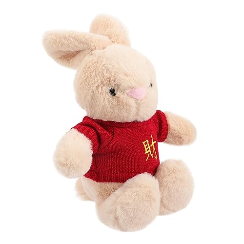 Kisangel Hasenpuppe dekoratives Hasenspielzeug Glückskaninchen Plüsch ausgestopftes Kaninchen Kuscheltier für Kuscheltier Plüschtier PP Baumwolle Brown von Kisangel