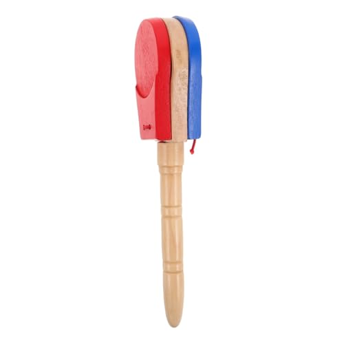 Kisangel Hölzerner Handklöppel für Orff Musikinstrument mit Langem Griff für Frühes Musiklernen Vorschulaktivitäten und Farbenfrohes Design Kinderfreundlicher Griff von Kisangel