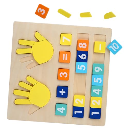 Kisangel Holz Arithmetikspielzeug für Kindergarten Pädagogisches Zahlenlernspielzeug mit Glatten Kanten Farbige Holzzahlen für Motorik Hand Auge Koordination und Kognitive von Kisangel