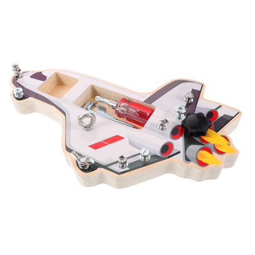 Kisangel Holz Busy Board mit Weltraum Raumschiff Design Montessori Lernspielzeug für Fördert Feinmotorik Logisches Denken und Kognitive Entwicklung durch Interaktives Spiel von Kisangel