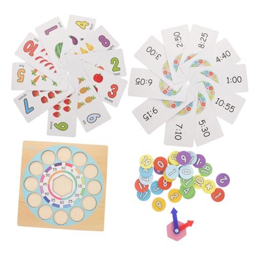 Kisangel Holz Formpuzzle Lernspielzeug Holz Uhr Zahlen und Farbenerkennung Montessori Holzspielzeug zur Frühkindlichen für Kleinkinder von Kisangel