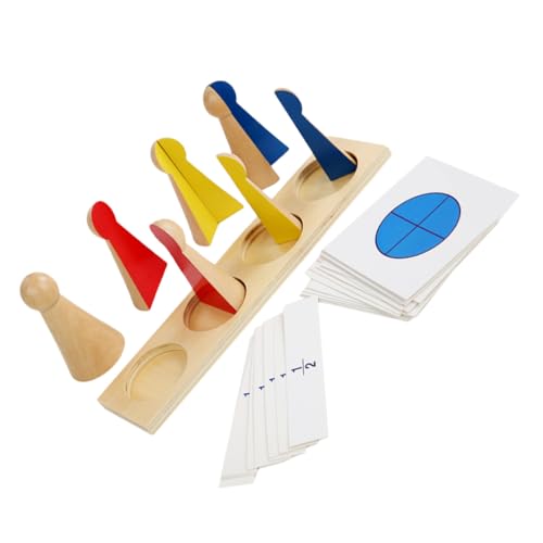 Kisangel Holz Fraction Lernspielzeug mit Sockel Pädagogisches Bruchrechen Sicher Glatte Oberfläche Frühe Mathematik für Vorschule und Grundschule von Kisangel