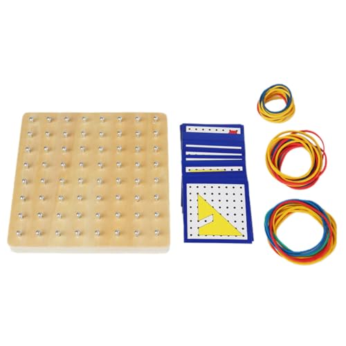 Kisangel Holz Geoboard Lernspielzeug Nagelbrett für Montessori Frühförderung Geometrisches Fördert Kreativität und Formenerkennung Ab Jahren von Kisangel