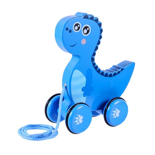 Kisangel Holz Nachziehspielzeug Dinosaurier Zugauto Ziehspielzeug Cartoon Design Umweltfreundlich Für Lauftraining und Fantasieentwicklung von Kisangel