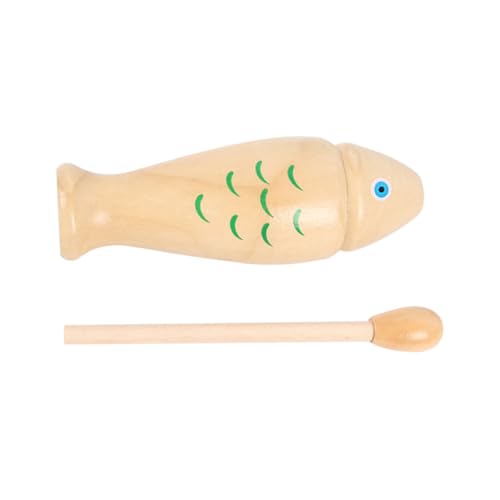 Kisangel Holz Percussion Instrument Fischform Musikinstrumente Lernspielzeug Orff Rhythmusspielzeug zur Musikalischen Früherziehung aus Hochwertigem Holz von Kisangel