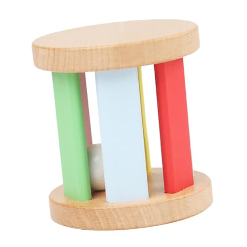Kisangel Holz Rassel für Junge Mädchen Handgehaltene Trommel Rassel Fördert und Hörvermögen Leichtes Holzmaterial Sensorisches Musikspielzeug für Kleinkinder Teilig von Kisangel