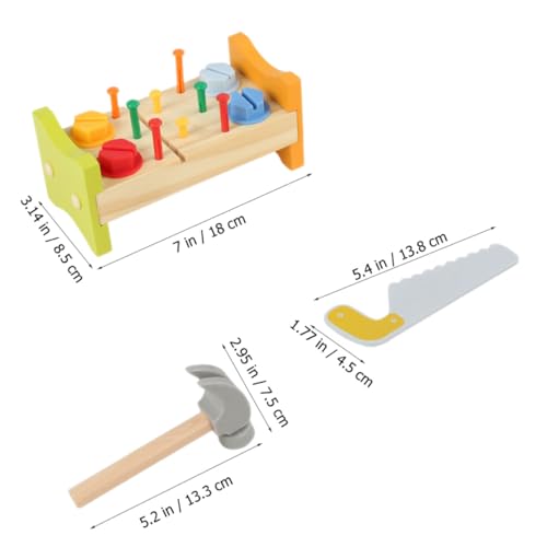 Kisangel Holz Spieltisch mit Hammer Teiliges Pädagogisches Hämmerchen Lernspielzeug für Kleinkinder von Hand Auge Koordination und Kreativität von Kisangel
