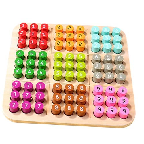 Kisangel Holz Sudoku Spielset Buntes Denkspiel für Schiebefach zur Aufbewahrung Konzentration und Geschicklichkeit Freizeit von Kisangel