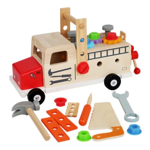 Kisangel Holz Werkzeugset für Lernspielzeug mit Schrauben und Reparaturfunktion Fördert Feinmotorik und Kreativität Handliches Werkzeugspielzeug für Kleinkinder Pädagogisches von Kisangel