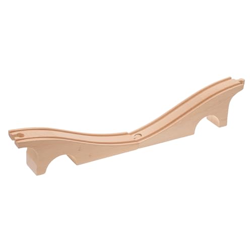 Kisangel Holz Zug Schienen Erweiterungsset mit Dreiloch brücke Modularer Holz Eisenbahn Zubehör Pädagogisches Bauspielzeug Geschicklichkeit und Fantasie Ab Jahren Geeignet von Kisangel