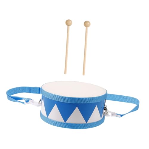 Kisangel Holz doppelseitige Kindertrommel mit Mallet Kleines Schlaginstrument für Frühe Musikförderung Rhythmusförderndes für Kleinkinder für Halloween und Musikalische Entwicklung von Kisangel