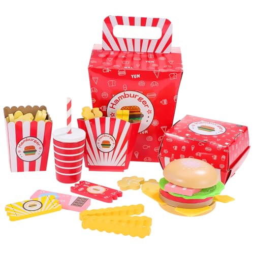 Kisangel Holz für Realistisches Fast Food Modell mit Hamburger und Pommes Küchen Set für Kreatives Rollenspiel und Kochspaß Fördert Farberkennung und Hand Augen Koordination Sicheres und Kisangel Holz für Realistisches Fast Food Modell mit Hamburger und Pommes Küchen Set für Kreatives Rollenspiel und Kochspaß Fördert Farberkennung und Hand Augen Koordination Sicheres und von Kisangel