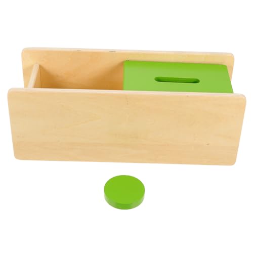 Kisangel Holz münzbox Lernspielzeug für Kleinkinder Pädagogisches Förderspielzeug zur Hand Auge koordination Farbige Münzen Erkennen Stabil und Sicher Geeignet für Vorschule und Frühe von Kisangel