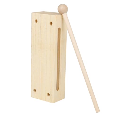 Kisangel Holz percussionblock mit Mallet Zweitoniger Rhythmusblock Klarer Klang Leichtes Musikspielzeug für Musiklehrinstrument für Spielerisches Lernen und Musikalische Früherziehung von Kisangel