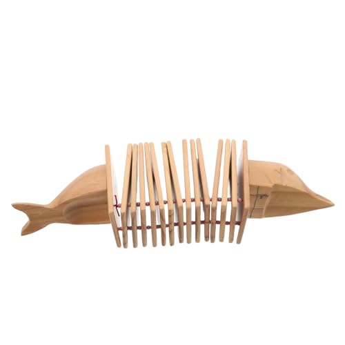 Kisangel Holzklapper Delfinform Handheld Kindermusikinstrument für Rhythmusübungen Junge Mädchen Musikspielzeug für Vorschule Familie und Frühe Musikalische Entwicklung von Kisangel