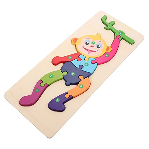 Kisangel Holzpuzzle Affenform Tierpuzzle für Pädagogisches Kreativität für Zuhause und Schule Sicher und Hautfreundlich von Kisangel