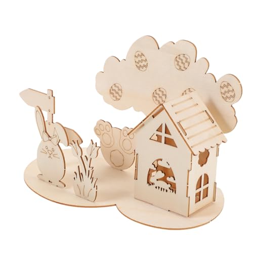 Kisangel Holzpuzzle DIY Puzzle für Holzpuzzle Handmotorik Kreatives Basteln Osterdekoration Tischaccessoire von Kisangel