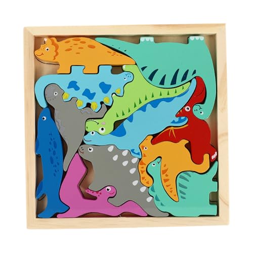 Kisangel Holzpuzzle Dinosaurier Lernspielzeug aus Natürlichem Massivholz Handgefertigt Robust und Langlebig Fördert Feinmotorik und Konzentration Interaktives Pädagogisches für Kleinkinder Kisangel Holzpuzzle Dinosaurier Lernspielzeug aus Natürlichem Massivholz Handgefertigt Robust und Langlebig Fördert Feinmotorik und Konzentration Interaktives Pädagogisches für Kleinkinder von Kisangel