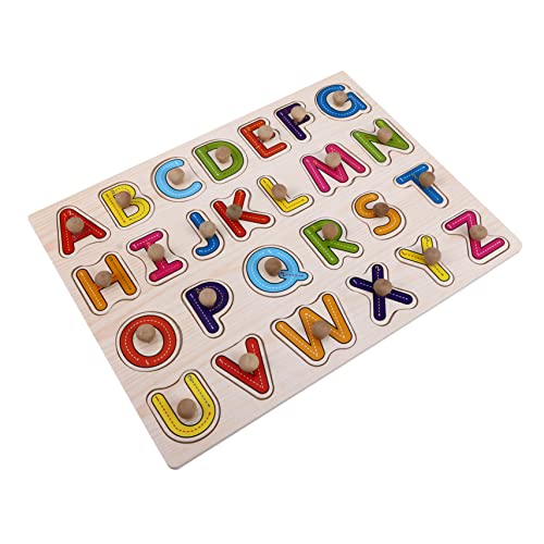Kisangel Holzpuzzle für Kleinkinder Pädagogisches Greifspielzeug mit Bunten Buchstaben Kreatives Lernspielzeug zur Feinmotorik und Sensorischer Fähigkeiten Langlebiges Montessori von Kisangel
