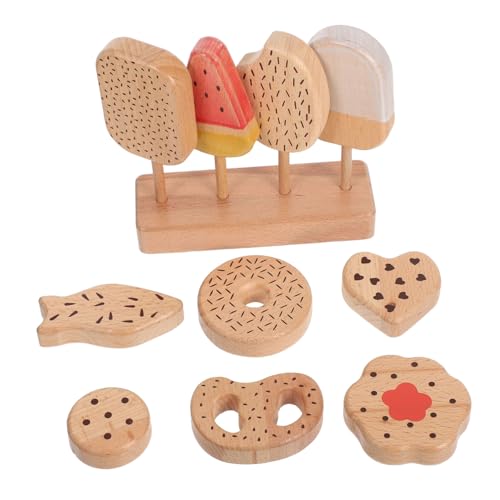 Kisangel Holzspielzeug Eiscreme und Donut Set für Sichere Glatte Oberfläche Realistisches Küchenspielzeug mit EIS Donuts Ei Einfach zu Reinigen Pädagogisch für Rollenspiele und Partys Kisangel Holzspielzeug Eiscreme und Donut Set für Sichere Glatte Oberfläche Realistisches Küchenspielzeug mit EIS Donuts Ei Einfach zu Reinigen Pädagogisch für Rollenspiele und Partys von Kisangel