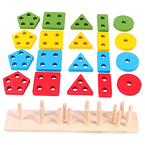 Kisangel Holzspielzeug Geometrisches Steckspiel für Kleinkinder Jahre Interaktives Lernspielzeug zur Form und Farberkennung Feinmotorisches Training Langlebige Montessori Lernblöcke Kisangel Holzspielzeug Geometrisches Steckspiel für Kleinkinder Jahre Interaktives Lernspielzeug zur Form und Farberkennung Feinmotorisches Training Langlebige Montessori Lernblöcke von Kisangel