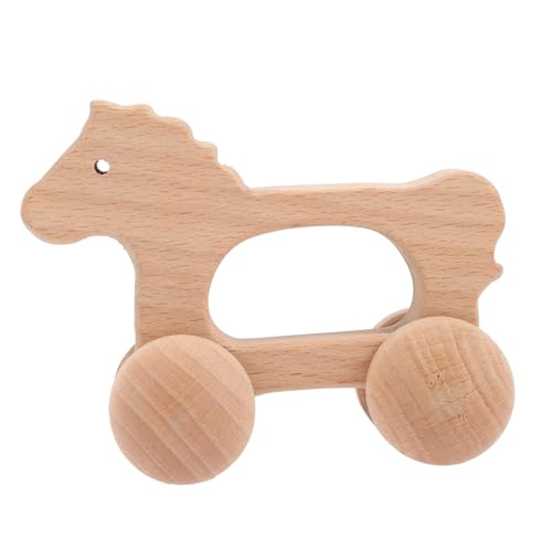 Kisangel Holzspielzeug Handwagen mit Sanftem Schubmechanismus Greifspielzeug Montessori Lernspielzeug Ab Monate Sicher Abgerundet Langlebig und Leicht für Kleinkinder von Kisangel