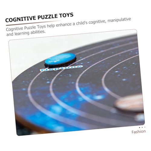 Kisangel Holzspielzeug Sonnensystem Puzzle Sicheres Planetenspiel für Lernspielzeug zur Kognitiver Fähigkeiten Kreatives Weltraum Modell für Kleinkinder Pädagogisches Montessori von Kisangel