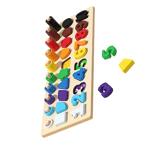 Kisangel Holzspielzeug Zahlen Matching Puzzle für Kindergarten Pädagogisches Lernspielzeug für Kleinkinder Fördert Zahlenverständnis und Farben Sicher und von Kisangel