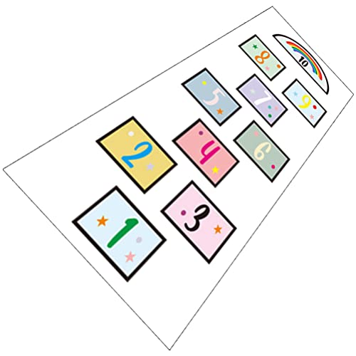 Kisangel Hopping-Aufkleber Puzzle-Spiele-Gitter-Aufkleber Wandaufkleber Mit Himmel Hölle Zahlenspielwand Sinneswand -nummernaufkleber Für Zahl Aufkleber Kind Boden Papier von Kisangel