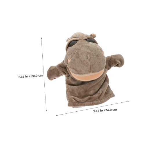 Kisangel Interaktive Handpuppe Nilpferd mit Beweglichem Mund Braunes Plüsch Tier für Pädagogisches für Storytelling Sprachförderung Geeignet für Schule und Party von Kisangel