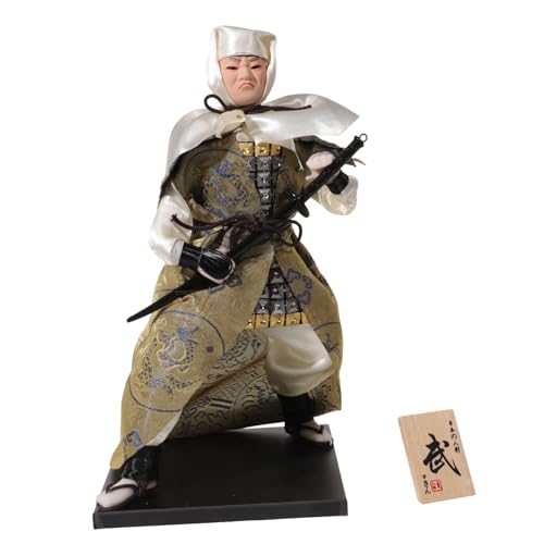 Kisangel Japanische Samurai Puppe Dekoration Stabile Handarbeit Traditionelle Japanische Deko für Wohnzimmer Büro Desktop Samurai Stil Ninja Statue von Kisangel
