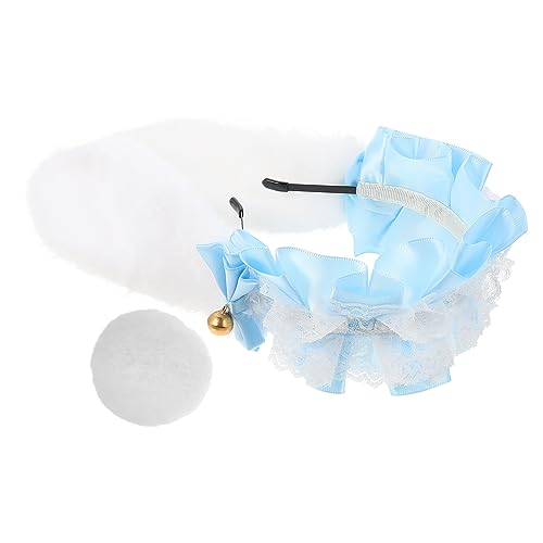 Kisangel Kaninchenohren Haarband und Lustige Kostümaccessoires für Party und Cosplay für Karneval und Festivals Weiß und Himmelblau von Kisangel