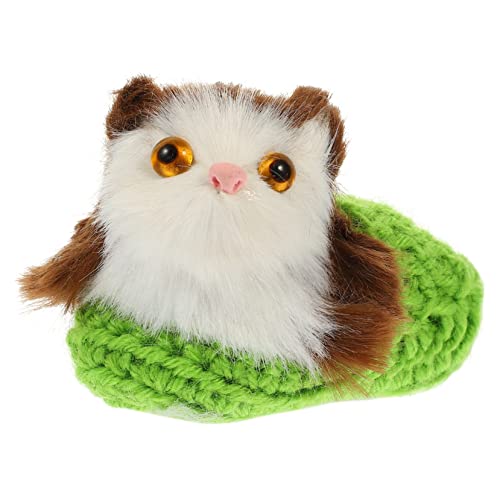 Kisangel Katzenschmuck Kuscheltier Animal Figures Kinderkuscheltier für Katzen zubehör plüschkatzen Tiere drinnen Katze selber Machen Wollkatze Miniatur Garn Green von Kisangel