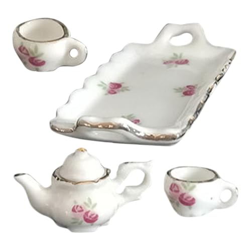 Kisangel Keramik Teeservice Set für Niedliche Kleine Teekrug und Tassen Leichtes Puppenhaus Zubehör Realistisches Geschirr Set für Mädchen und Spielküche Kisangel Keramik Teeservice Set für Niedliche Kleine Teekrug und Tassen Leichtes Puppenhaus Zubehör Realistisches Geschirr Set für Mädchen und Spielküche von Kisangel