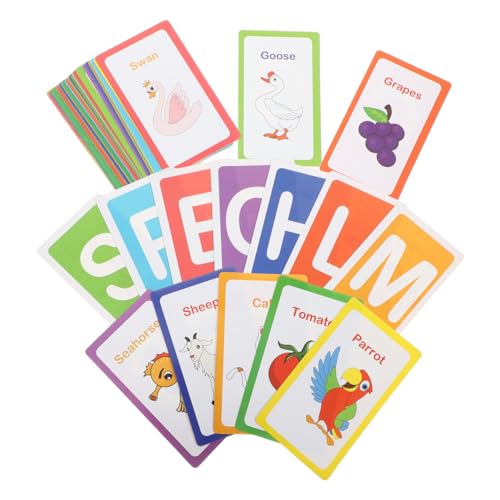 Kisangel Kindergarten Lernkarten Bunte Alphabet Flash Cards Pädagogisches Kinderspielzeug für Vorschulkinder Fördert Spielerisch Buchstaben Farb und Formerkennung für Einzel und von Kisangel
