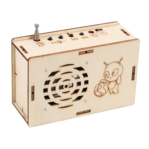 Kisangel Kinderradio experimentierkasten kinderspielzeug technisches Motorikspielzeug Bastelset Radio Bauen Radiomodell Bausätze für Stielspielzeug DIY -Sprecher Holz Khaki von Kisangel
