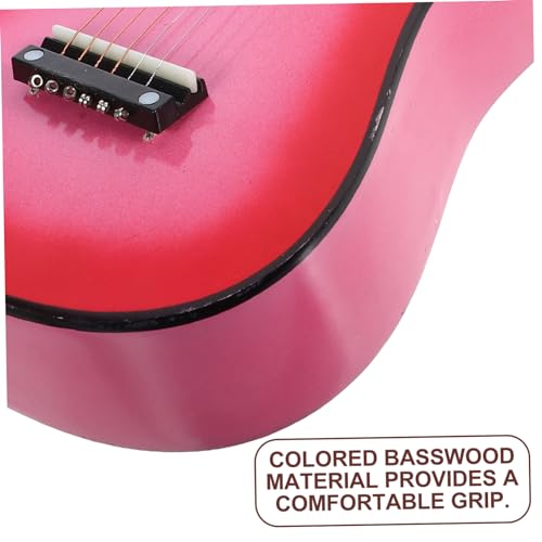 Kisangel Kleine Bunte Ukulele aus Lindenholz für Akustisches Musikinstrument in Rosa Verstellbare Saitenspannung Pädagogisch Geeignet für Musiklernen und Kreativitätsförderung von Kisangel